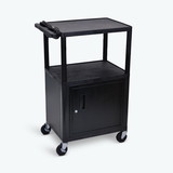 Luxor LP42CE-B 42"H AV Cart - 3 Shelves Cabinet Electric