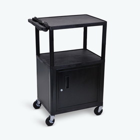 Luxor LP42CE-B 42&quot;H AV Cart - 3 Shelves Cabinet Electric