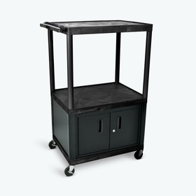 Luxor LP54CE-B 54&quot;H AV Cart - 3 Shelves Cabinet Electric