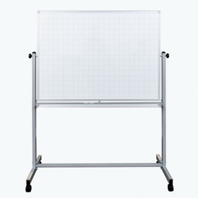 Luxor MB4836LB 48" x 36" Mobile Magnetic Double-Sided Ghost Grid Whiteboard