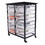 Luxor MBS-DR-16S-CL Mobile Bin Storage Unit - Double Row with Small Clear Bins