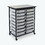 Luxor MBS-DR-16S Mobile Bin Storage Unit - Double Row with Small Gray Bins