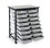 Luxor MBS-DR-16S Mobile Bin Storage Unit - Double Row with Small Gray Bins