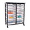Luxor MBS-DR-8S4L-CL Mobile Bin Storage Unit - Double Row with Large and Small Clear Bins