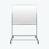 Luxor MMGB4836 48"W x 36"H Double-Sided Mobile Magnetic Glass Marker Board