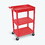 Luxor RDSTC122RD Tub Top and Flat Middle/Bottom Shelf Cart