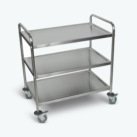 Luxor ST-3 37&quot;H Large Stainless Steel Cart - 3 Shelves