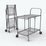 Luxor WSCC-2 Two-Shelf Collapsible Wire Utility Cart