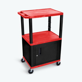 Luxor WT42RC2E-B 42&quot;H AV Cart - 3 Shelves Cabinet - Black Legs