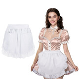 TOPTIE Maid Waist Apron with Two Pockets, Christmas Ruffles Short Apron for Women, Waitress Apron