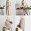 TOPTIE Kitchen Pinafore Apron, Cotton Linen Christmas Apron Dress for Women with Two Pockets Beige