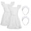 TOPTIE 2 PCS Maid Aprons with Headbands for Toddler, Cotton Retro White Aprons Halloween Costume