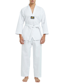 TOPTIE 7.5 Oz Taekwondo Uniform Martial Arts Uniform TKD Dobok Student Uniform with Belt