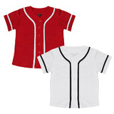 TOPTIE 2 Pack Kids Baseball Jersey Boy's Button Down Sport T Shirts Tops
