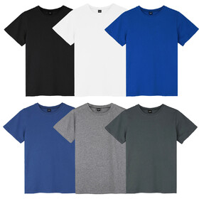 TOPTIE 6 Pack Men's T-Shirt Short-Sleeve T Shirt Volunteer Crewneck T-Shirt Men's Cotton Tee