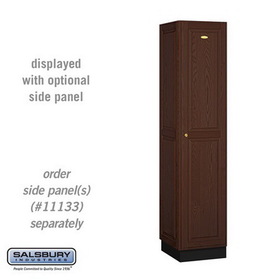 Salsbury Industries 16" Wide Single Tier Solid Oak Executive Wood Locker - 1 Wide - 6 Feet High - 18 Inches Deep