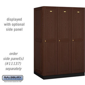 Salsbury Industries 16" Wide Single Tier Solid Oak Executive Wood Locker - 3 Wide - 6 Feet High - 24 Inches Deep