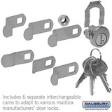 Salsbury Industries 1195-5 Universal Locks for CBU/NDCBU Pedestal Style Mailbox Door with 3 Keys per Lock - 5 Pack