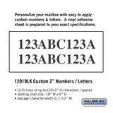 Salsbury Industries 1201BLK Custom Numbers / Letters - Horizontal - Black Vinyl - 2 Inches High