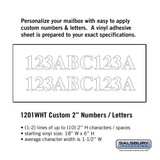 Salsbury Industries 1201WHT Custom Numbers / Letters - Horizontal - White Vinyl - 2 Inches High