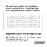 Salsbury Industries 1202WHT Custom Numbers / Letters - Horizontal - White Vinyl - 1.5 Inches High