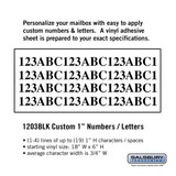 Salsbury Industries 1203BLK Custom Numbers / Letters - Horizontal - Black Vinyl - 1 Inch High