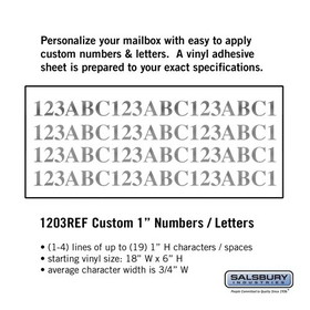 Salsbury Industries 1203REF Custom Numbers / Letters - Horizontal - Reflective Vinyl - 1 Inch High