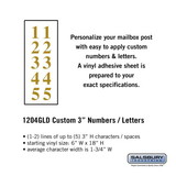 Salsbury Industries 1204GLD Custom Numbers / Letters - Vertical - Gold Vinyl - 3 Inches High