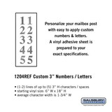 Salsbury Industries 1204REF Custom Numbers / Letters - Vertical - Reflective Vinyl - 3 Inches High