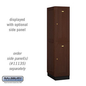 Salsbury Industries 16" Wide Double Tier Solid Oak Executive Wood Locker - 1 Wide - 6 Feet High - 21 Inches Deep