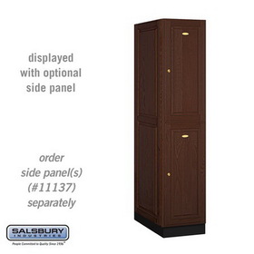 Salsbury Industries 16" Wide Double Tier Solid Oak Executive Wood Locker - 1 Wide - 6 Feet High - 24 Inches Deep