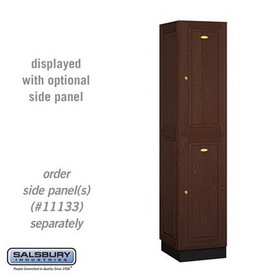 Salsbury Industries 16" Wide Double Tier Solid Oak Executive Wood Locker - 1 Wide - 6 Feet High - 18 Inches Deep