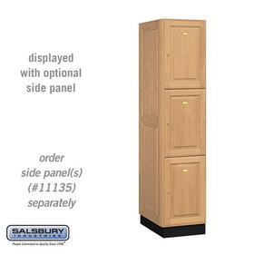 Salsbury Industries 16" Wide Triple Tier Solid Oak Executive Wood Locker - 1 Wide - 6 Feet High - 21 Inches Deep
