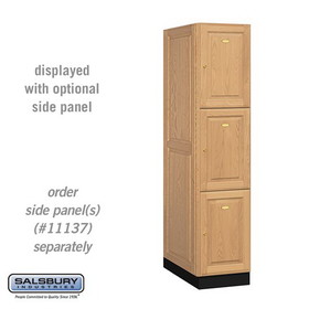 Salsbury Industries 16" Wide Triple Tier Solid Oak Executive Wood Locker - 1 Wide - 6 Feet High - 24 Inches Deep