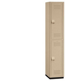 Salsbury Industries 15" Wide Double Tier Heavy Duty Plastic Locker - 1 Wide - 6 Feet High - 18 Inches Deep