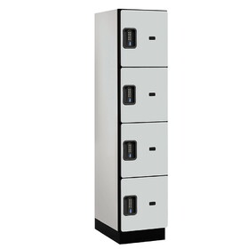 Salsbury 18" Wide Four Tier Designer Wood Locker - 1 Wide - 6 Feet High - 21 Inches Deep - Electronic Locks