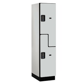 Salsbury 18" Wide Double Tier 'S' Style Designer Wood Locker - 1 Wide - 6 Feet High - 21 Inches Deep - Electronic Locks