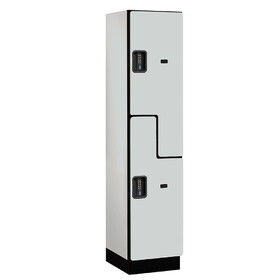 Salsbury 18" Wide Double Tier 'S' Style Designer Wood Locker - 1 Wide - 6 Feet High - 18 Inches Deep - Electronic Locks