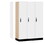 Salsbury Industries 18-41368AW-E 18" Wide Premier Wood Locker - Single Tier - 3 Wide - 6 Feet High - 18" Deep - Arctic White - Electronic Locks