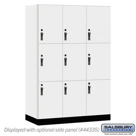 Salsbury Industries 18" Wide Premier Wood Locker - Triple Tier - 3 Wide - 6 Feet High - 21" Deep - Hasps