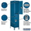 Salsbury Industries 18-52161BL-U 18" Wide Double Tier Standard Metal Locker - 1 Wide - 6 Feet High - 21 Inches Deep - Blue - Unassembled