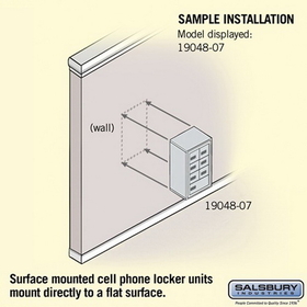 Salsbury Industries 19048-07ZSC Cell Phone Storage Locker - 4 Door High Unit (8 Inch Deep Compartments) - 6 A Doors and 1 B Door - Bronze - Surface Mounted - Resettable Combination Locks