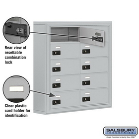 Salsbury Industries 19055-10ASC Cell Phone Storage Locker - 5 Door High Unit (5 Inch Deep Compartments) - 10 B Doors - Aluminum - Surface Mounted - Resettable Combination Locks