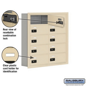 Salsbury Industries 19055-10SRC Cell Phone Storage Locker - 5 Door High Unit (5 Inch Deep Compartments) - 10 B Doors - Sandstone - Recessed Mounted - Resettable Combination Locks