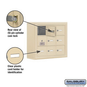 Salsbury Industries 19135-09SSK Cell Phone Storage Locker-with Front Access Panel-3 Door High Unit (5 Inch Deep Compartments)-9 A Doors (8 usable)-Sandstone-Surface Mounted-Master Keyed Locks