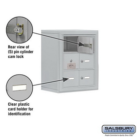 Salsbury Industries 19138-06ASK Cell Phone Storage Locker-with Front Access Panel-3 Door High Unit (8 Inch Deep Compartments)-6 A Doors (5 usable)-Aluminum-Surface Mounted-Master Keyed Locks