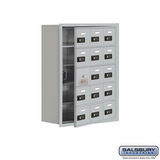 Salsbury Industries Recessed Mounted Cell Phone Storage Locker with 15 A Doors (14 usable) -Resettable Combination Locks