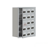 Salsbury Industries 19158-15ARC Recessed Mounted Cell Phone Storage Locker with 15 A Doors (14 usable) in Aluminum -Resettable Combination Locks