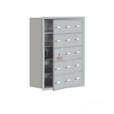 Salsbury Industries 19158-15ARK Recessed Mounted Cell Phone Storage Locker with 15 A Doors (14 usable) in Aluminum - Keyed Locks