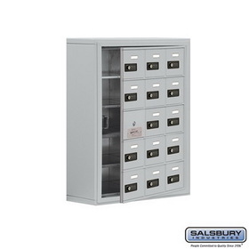 Salsbury Industries Surface Mounted Cell Phone Storage Locker with 15 A Doors (14 usable) - Resettable Combination Locks